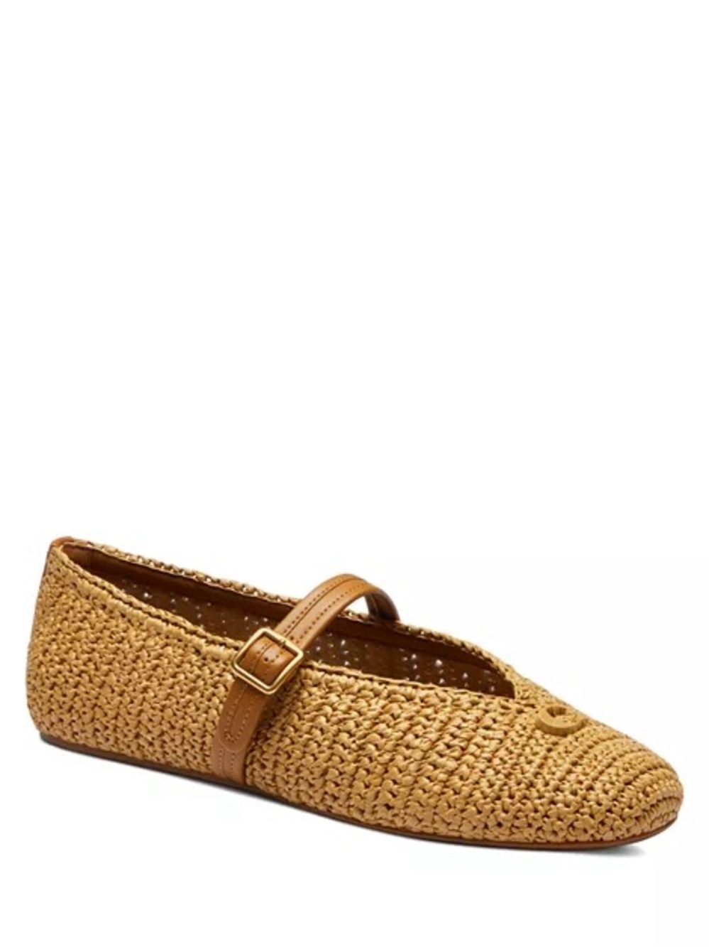 Coach Women's Sculpted Mary Jane Raffia Flats